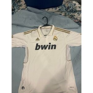Real Madrid Adidas Ronaldo 7 Soccer Jersey White Gold Men's XL
